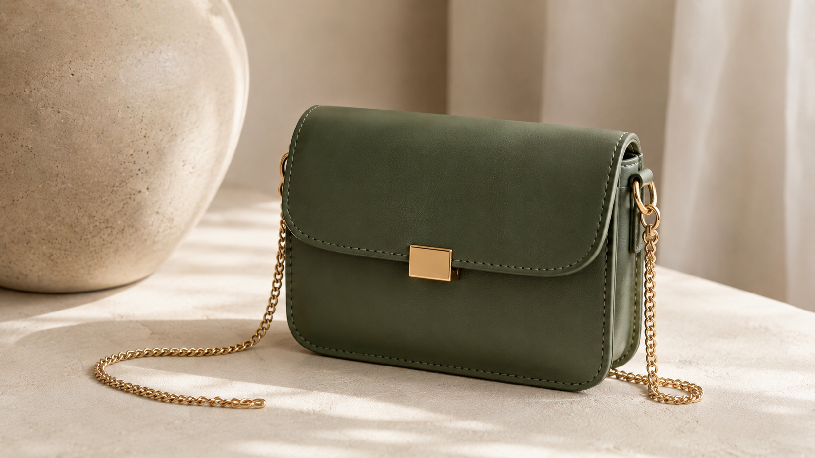 Jade Green Crossbody Bag Gold Chain